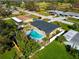 Aerial view showing the home's location and kidney-shaped pool at 2246 Mill Ter, Sarasota, FL 34231