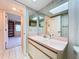 Bathroom with pink vanity and a shower/tub combo at 4382 Madeira Ct # 3361, Sarasota, FL 34233