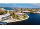 Waterfront home with private pool and dock, seen from above at 543 Key Royale Dr, Holmes Beach, FL 34217