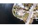 Bird's-eye view of waterfront home with pool at 543 Key Royale Dr, Holmes Beach, FL 34217