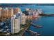 Aerial view of waterfront community and marina at 800 N Tamiami Trl # 1603, Sarasota, FL 34236