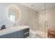 Modern bathroom with a frameless glass shower at 800 N Tamiami Trl # 1603, Sarasota, FL 34236