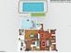 Floor plan showcasing a home's layout, including a pool, 5 bedrooms, 4 baths, and a 2 car garage at 908 Pomelo Ave, Sarasota, FL 34236