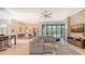 Open concept living space with kitchen, dining, and pool views at 9291 Swaying Branch Rd, Sarasota, FL 34241