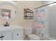 Clean bathroom with white vanity, toilet, and shower/tub combo at 4802 51St W St # 1010, Bradenton, FL 34210