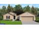New home exterior elevation B, featuring a two-car garage and neutral color scheme at 890 Indus Rd, Venice, FL 34293
