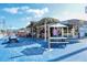 Exterior view of the bar with picnic tables at 3442 Fairview Dr, Sarasota, FL 34239