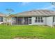 Home exterior showcasing a large backyard and screened porch at 10444 48Th E Ct, Parrish, FL 34219