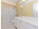 Clean bathroom with shower/tub combo and white vanity at 2465 Northside Dr # 906, Clearwater, FL 33761