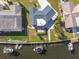 Top-down aerial view of waterfront home with private boat dock at 5112 Beacon Rd, Palmetto, FL 34221