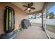 Covered patio with room for grilling and outdoor furniture at 15 Tulane Rd, Venice, FL 34293