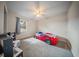 bedroom with carpeted floor and playful decor at 15 Tulane Rd, Venice, FL 34293