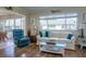Bright living room featuring hardwood floors, comfy seating, and large windows at 2609 Riverbluff Pkwy # 146, Sarasota, FL 34231
