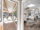 View through doorway shows pool and updated living areas at 7317 Crape Myrtle Way, Sarasota, FL 34241