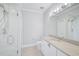 Updated bathroom features a large shower, granite vanity, and modern fixtures at 854 Macewen Dr, Osprey, FL 34229