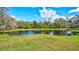 Serene pond surrounded by lush greenery at 29205 Saddlebag Trl, Myakka City, FL 34251