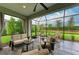 Spacious screened patio with seating area and backyard view at 14132 Campfire Ct, Parrish, FL 34219