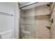 Updated bathroom with a large walk-in shower and tile surround at 3119 Heatherwood Ln, Sarasota, FL 34235