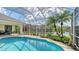 Screened pool and patio with a lake view at 7506 Eaton Ct, University Park, FL 34201