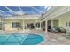 Inviting pool area with a screened enclosure and plenty of seating at 7506 Eaton Ct, University Park, FL 34201