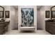 Spa-like bathroom with double vanities and a large walk-in shower at 9260 Swaying Branch Rd, Sarasota, FL 34241