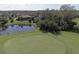 Aerial view of a putting green and serene lake beside a golf course at 10209 Discovery Ter, Bradenton, FL 34212