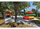 Community kayak storage with various kayaks available for use at 10209 Discovery Ter, Bradenton, FL 34212