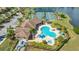 Aerial view of community pool, tennis, and clubhouse at 6771 Wild Lake Ter, Bradenton, FL 34212