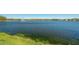Scenic view of a tranquil lake with a fountain, surrounded by green grass and trees at 7407 Sea Island Ln, Bradenton, FL 34201