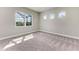 Bright bedroom featuring a large window and grey carpet at 12389 Cedar Pass Trl, Parrish, FL 34219
