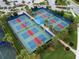 Aerial view of community pickleball courts at 17802 Eastbrook Ter, Lakewood Ranch, FL 34202