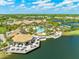 Aerial view of community pool, tennis courts, and clubhouse at 17802 Eastbrook Ter, Lakewood Ranch, FL 34202
