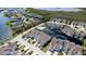 Aerial view showing the villa's waterfront location at 508 Woodstork Cir, Bradenton, FL 34209