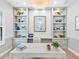Spacious home office with built-in shelving and a large desk at 1516 S Orange Ave, Sarasota, FL 34239