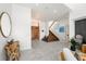 Bright and spacious entryway with modern staircase at 3631 San Remo Ter, Sarasota, FL 34239