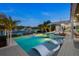 Modern pool and patio at night, beautiful lighting at 3631 San Remo Ter, Sarasota, FL 34239