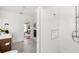 Clean bathroom with a walk-in shower and modern finishes at 3631 San Remo Ter, Sarasota, FL 34239