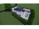 Aerial view of home, pool, and lush landscaping at 440 S Lime Ave, Sarasota, FL 34237