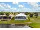 Aerial view showcasing the home's pool and backyard at 16381 Cape Horn Blvd, Punta Gorda, FL 33955