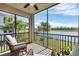 Relaxing screened balcony overlooking a lake at 17626 Gawthrop Dr # 201, Bradenton, FL 34211