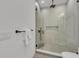Modern bathroom with a glass-enclosed shower, sleek fixtures, and a contemporary towel bar at 2038 Datura St, Sarasota, FL 34239