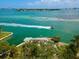 Stunning aerial view of the property showcasing the waterfront location and lush surroundings at 3200 Higel Ave, Sarasota, FL 34242