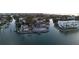 Stunning aerial perspective of a waterfront property, showcasing its prime location and panoramic views at 3200 Higel Ave, Sarasota, FL 34242
