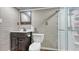 Small bathroom with shower, toilet and vanity at 6722 Hawkins Rd, Sarasota, FL 34241