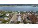 Aerial view showing home's waterfront location and surrounding landscape at 1223 Lyric Ln, Sarasota, FL 34242