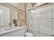 Bathroom with a bathtub, shower, and modern vanity with quartz countertop at 4612 Stickley Ct, Palmetto, FL 34221