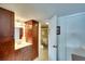 Bathroom with dark cabinets, granite countertops, updated fixtures and tiled shower at 8706 54Th W Ave # 18, Bradenton, FL 34210