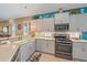 Modern kitchen with light cabinets, stainless steel appliances, and a gas range at 6023 Wingspan Way, Bradenton, FL 34203