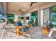 Covered patio with comfortable seating and access to the pool at 85 Spaniards Rd, Placida, FL 33946
