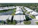 Aerial view of Crestwood Villas featuring a beautiful pond and tree lined streets at 5395 Christie Ann Pl # 9, Sarasota, FL 34233